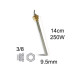 Метален нагревател ново поколение 250W 3/8" 140мм/ 000010